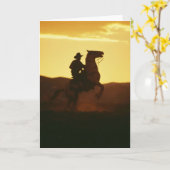 Cowboy on Rearing Horse Karte (Gelbe Blume)