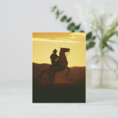 Cowboy on Rearing Horse Postkarte (Stehend Vorderseite)
