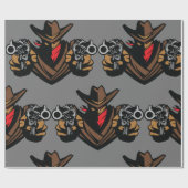 Cowboy Outlaw Wrapping Paper Geschenkpapier (Flach)