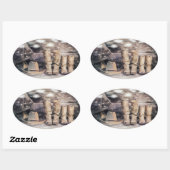 Cowboy Ovaler Aufkleber (Blatt)