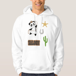 Cowboy Panda Bear Saloon Western Hoodie
