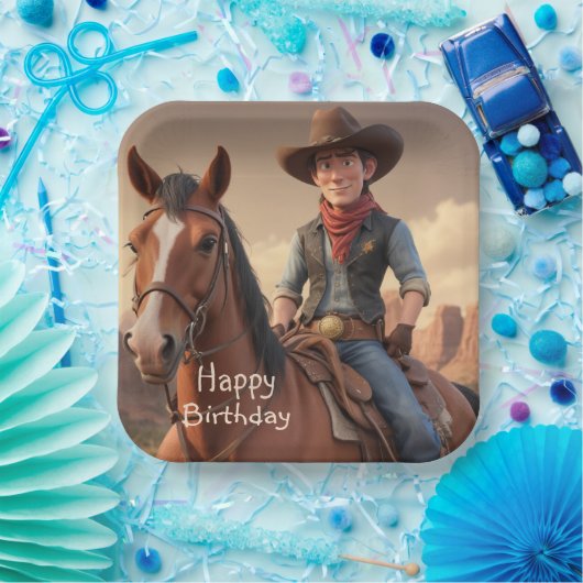 Cowboy Pappteller (Party)