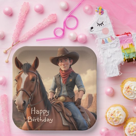 Cowboy Pappteller (Party)