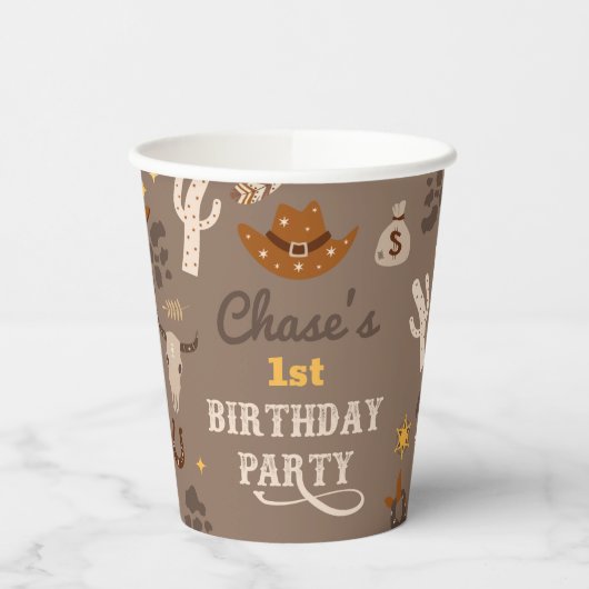 Cowboy Party Cups | Western Party Cups Pappbecher (Links)