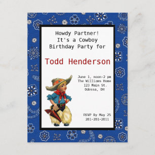 Cowboy-Party Einladung