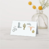 Cowboy-Party-Lebensmittelkennzeichnung Platzkarte (Vorderseite)