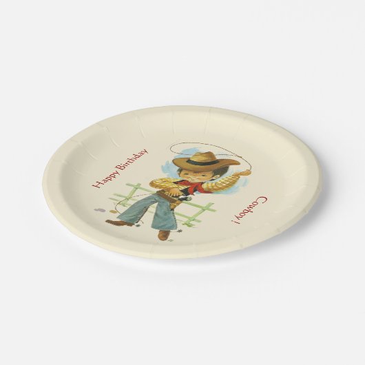Cowboy-Party Pappteller (Schrägansicht)