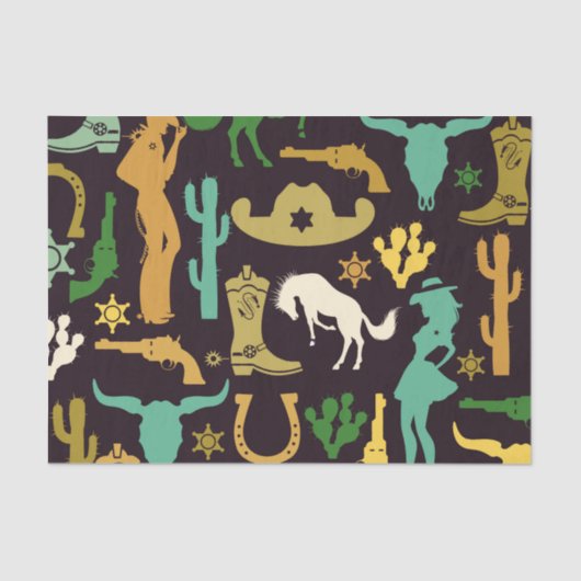 Cowboy Pattern Seidenpapier (Vorderseite)