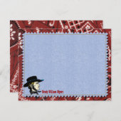 Cowboy Personalisiert Flat-Mitteilungskarten Einladung (Vorne/Hinten)