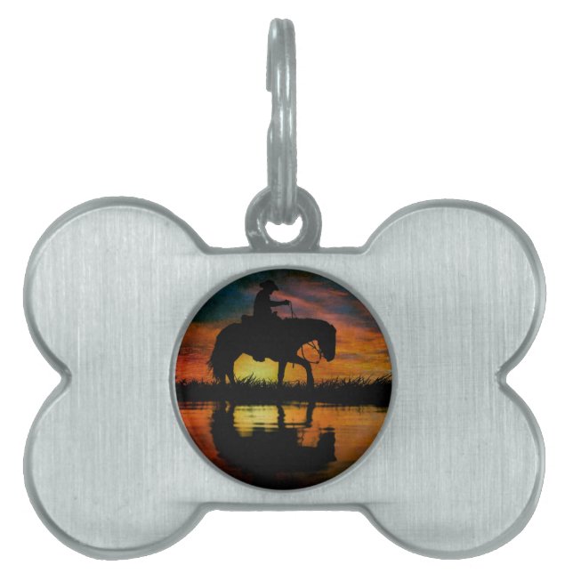 Cowboy Pet ID Tag Tiermarke (Vorderseite)