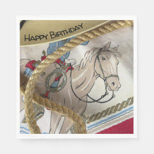 Cowboy-Pferd Sattel-Seil Sheriff Geburtstag Serviette