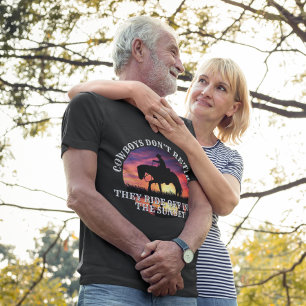 Cowboy, Pferd & Sonnenuntergang T-Shirt