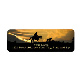 Cowboy Pferd und Steer Country Western Rückkehr