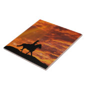 Cowboy Pferd und Sunset Wohngestaltung Fliese (Seite)