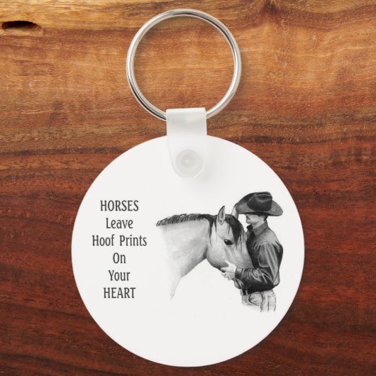 Cowboy: Pferde: Hoofprinzen: Zeichnend Bleistift Schlüsselanhänger (Vorderseite)