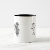 Cowboy: Pferde: Huf-Drucke: Bleistift-Zeichnen Zweifarbige Tasse (Mittel)
