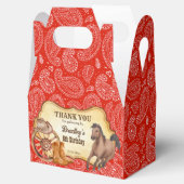 Cowboy Pferde Rote Paisley Western Party Geschenk Geschenkschachtel (Geöffnet)