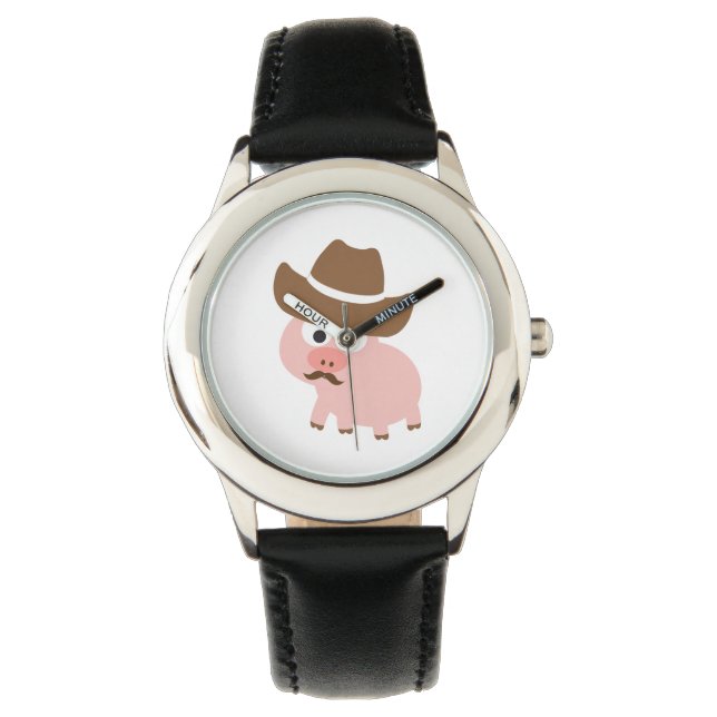 Cowboy Pig Armbanduhr (Vorderseite)