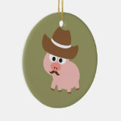 Cowboy Pig Keramik Ornament (Rechts)