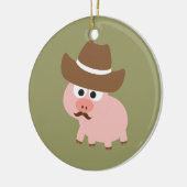 Cowboy Pig Keramik Ornament (Links)