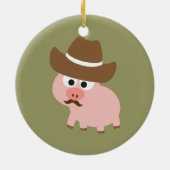 Cowboy Pig Keramik Ornament (Hinten)