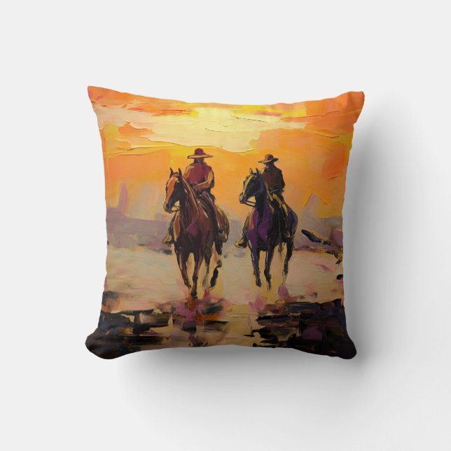 Cowboy Pillow Western Cushion Wild West Pillow Kissen (Vorderseite)