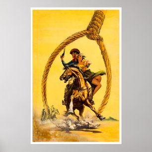 Cowboy-Plakat Western Outlaw Kunst Gun Fighter Dru Poster