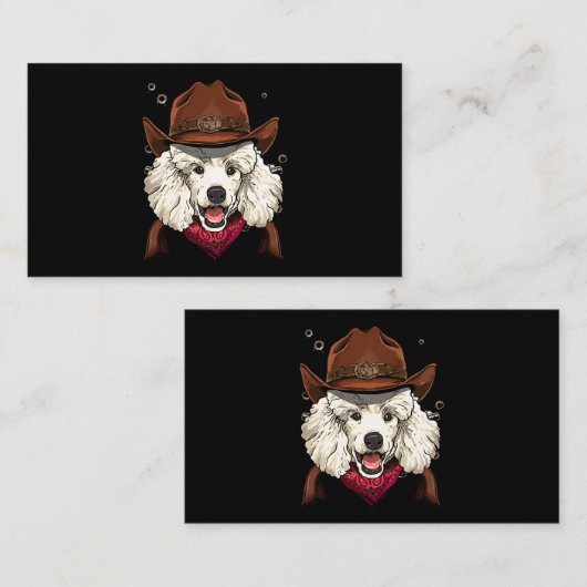 Cowboy Poodle Western Rodeo Cowboy Hat und Bandana Visitenkarte (Vorne/Hinten)