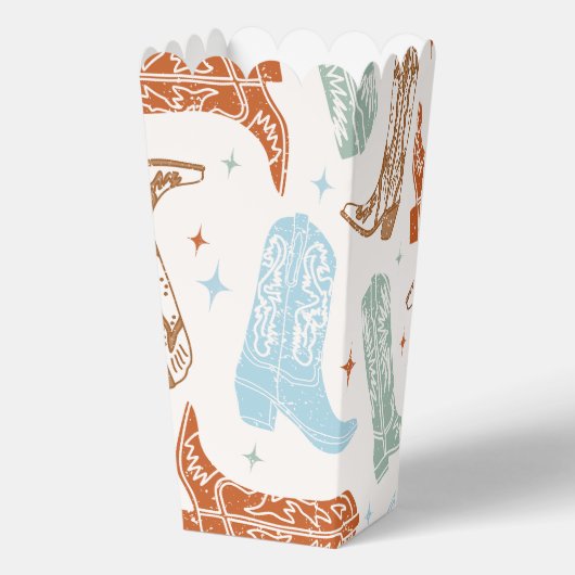 Cowboy Popcorn Favor Box Geschenkschachtel (Rückseite)