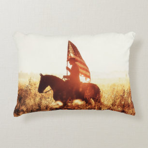 Cowboy Portrait USA Flag Thema. Dekokissen