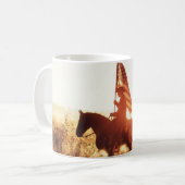 Cowboy Portrait USA Flag Thema. Kaffeetasse (Vorderseite Links)