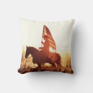 Cowboy Portrait USA Flag Thema. Kissen