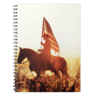 Cowboy Portrait USA Flag Thema. Notizblock