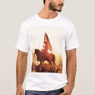 Cowboy Portrait USA Flag Thema. T-Shirt