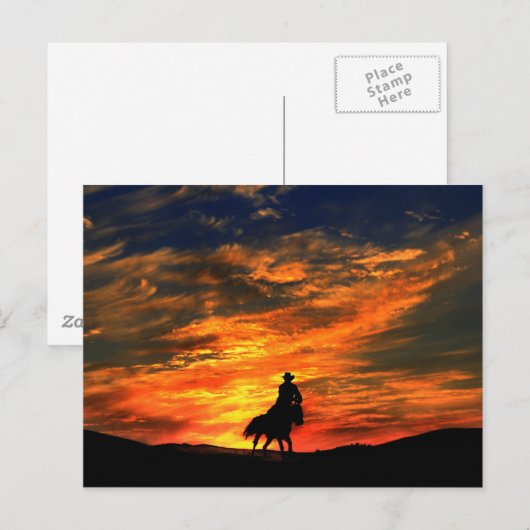 Cowboy Postcard Postkarte (Vorne/Hinten)