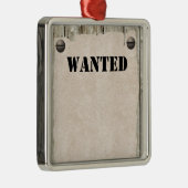 Cowboy-Poster gewollt Western Silbernes Ornament (Rechts)