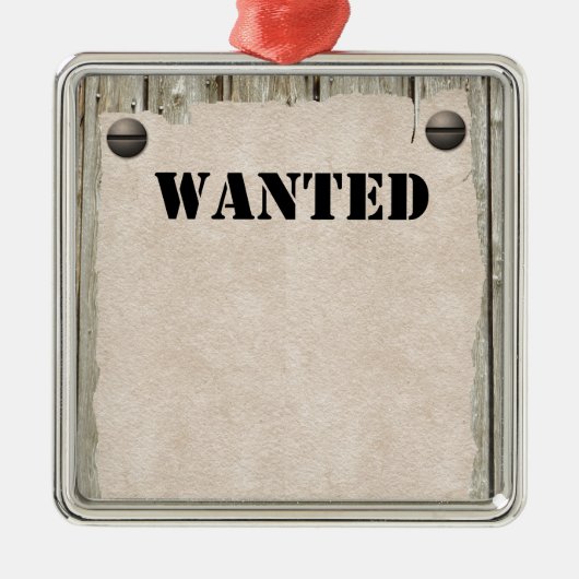 Cowboy-Poster gewollt Western Silbernes Ornament (Vorne)