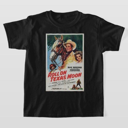 Cowboy Poster Roll auf Texas Moon T-Shirt (Ablage )