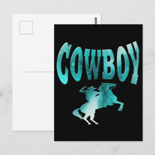 Cowboy Postkarte (Vorne/Hinten)