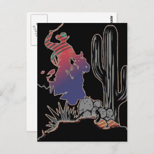 Cowboy Postkarte (Vorne/Hinten)