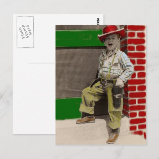 Cowboy Postkarte (Vorne/Hinten)