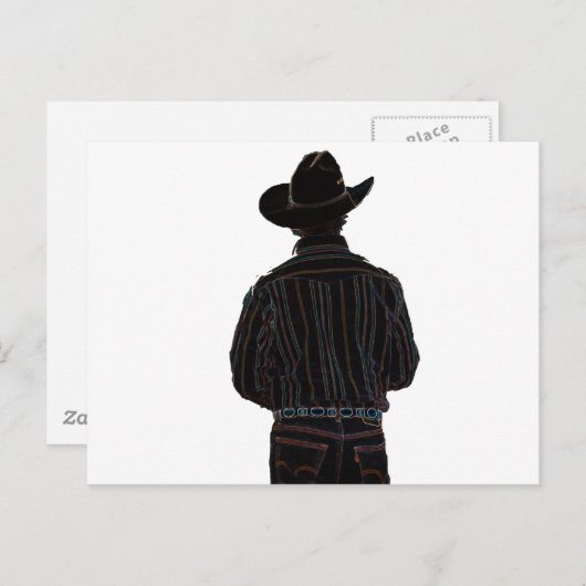 Cowboy Postkarte (Vorne/Hinten)