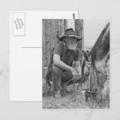 Cowboy Postkarte (Vorne/Hinten)