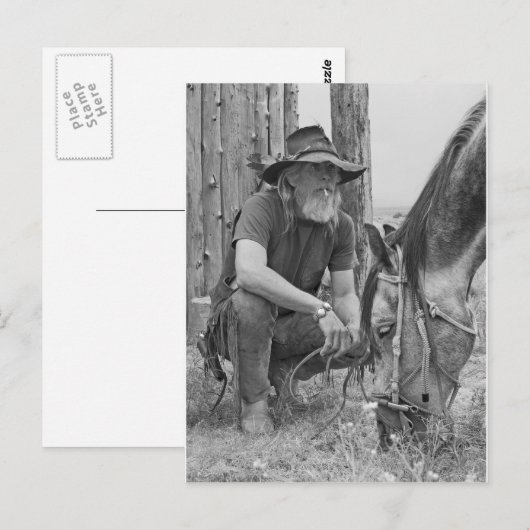 Cowboy Postkarte (Vorne/Hinten)