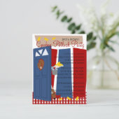 Cowboy Potluck Party Einladung (Stehend Vorderseite)