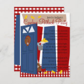 Cowboy Potluck Party Einladung (Vorne/Hinten)