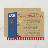 Cowboy Potluck Party Einladung (Vorne/Hinten)