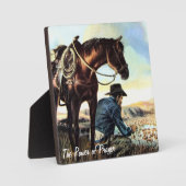 Cowboy Praying Fotoplatte (Vorderseite)