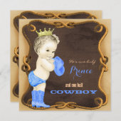 Cowboy Prince Babydusche Einladung (Vorne/Hinten)