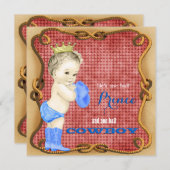 Cowboy Prince Babydusche Einladung (Vorne/Hinten)